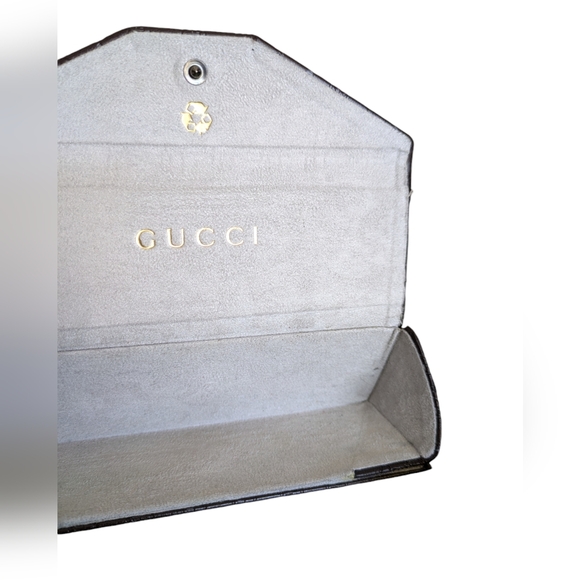 Gucci Trifold Sunglass Eyeglass Case Authentic Logo Embossed Original Gucci Case - Picture 5 of 9